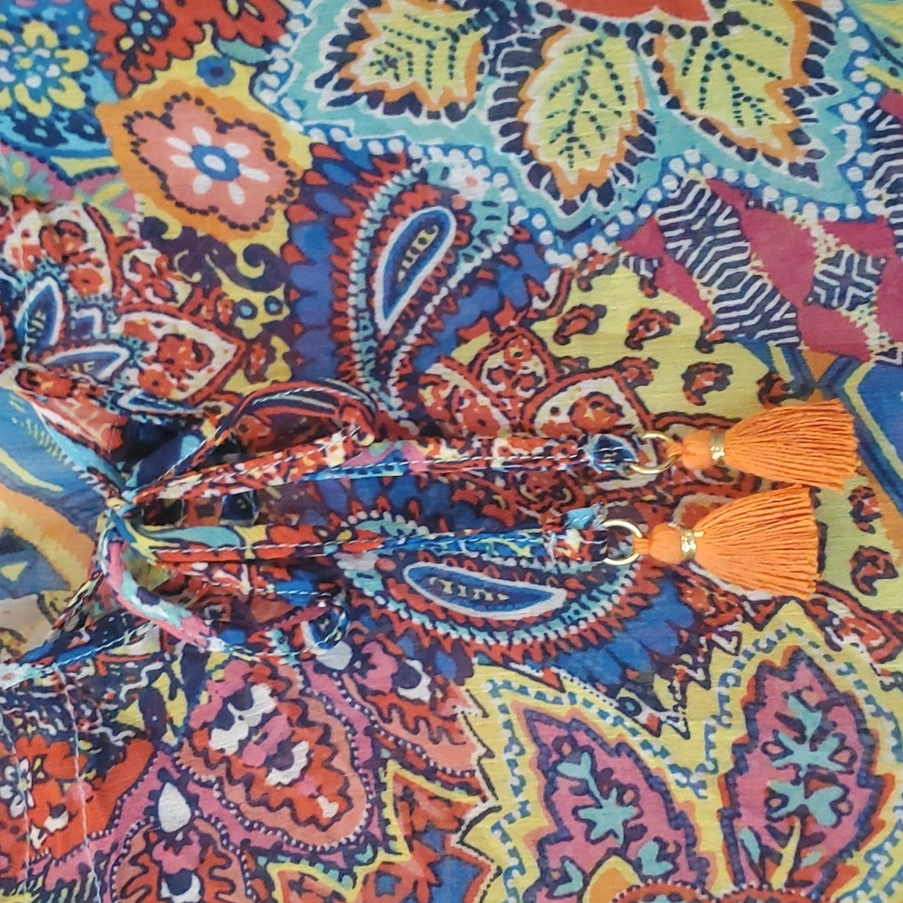 BLEU ROD BEATTIE Groovy Baby Hippie Vibe Colorful Swim Caftan Coverup  Small NWT - Picture 4 of 7
